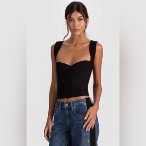 BNWT Alice + Olivia Black ADRIANNA KNIT CORSET Size L, $295!